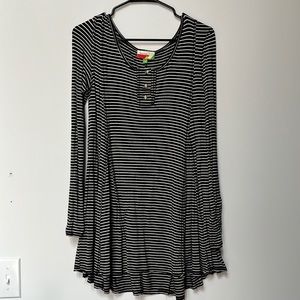 Striped tunic swing shirt
